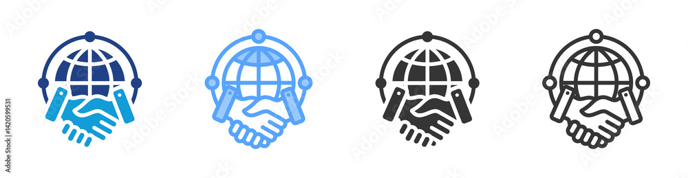 Aufkleber Global icon set multiple style collection