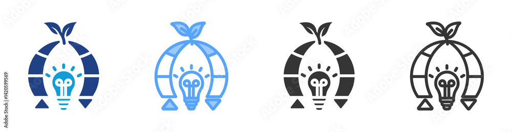 Poster sustainability icon set multiple style collection