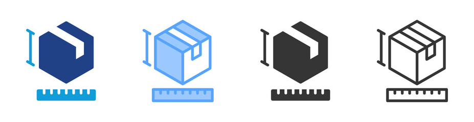 Dimensions icon set multiple style collection