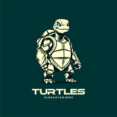 Sea Turtles Swimming Vector Art Underwater Wildlife Illustration