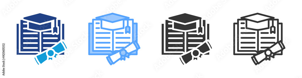 Poster Academic icon set multiple style collection