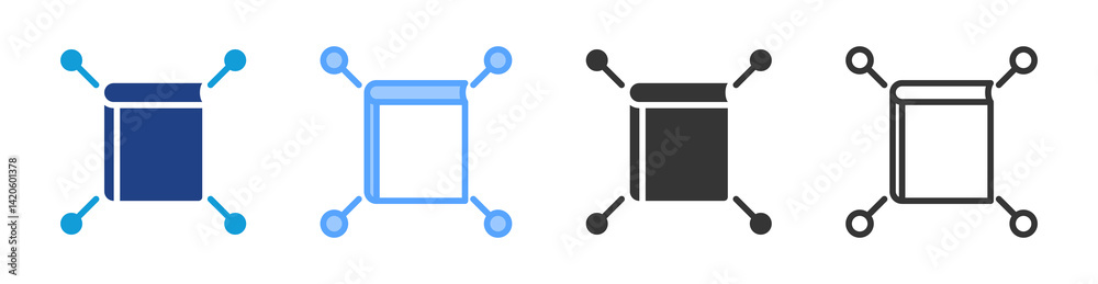 Poster academic discipline icon set multiple style collection