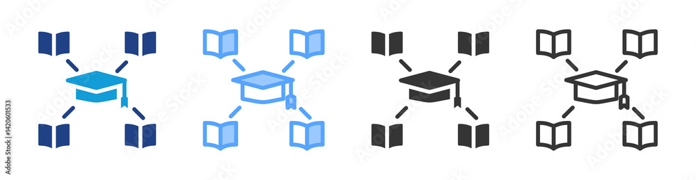 Poster Faculty icon set multiple style collection