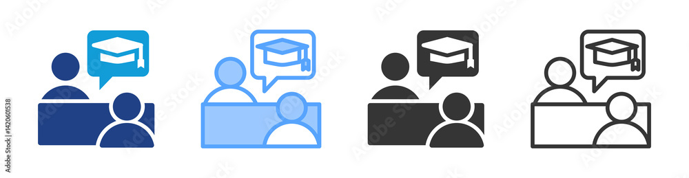 Aufkleber advisor icon set multiple style collection