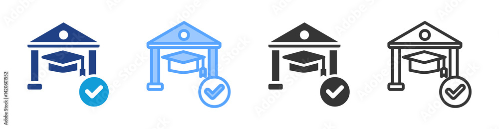 Poster admission icon set multiple style collection