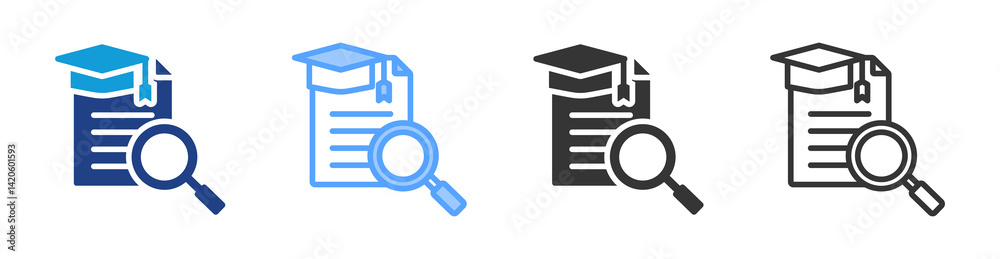 Poster assessment icon set multiple style collection