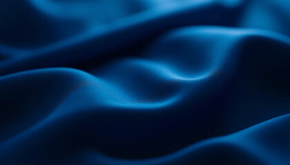 Obraz premium Luxurious blue fabric showcases intricate folds and soft waves, illuminated by delicate lighting that enhances its rich texture and depth, inviting touch and admiration Generative AI