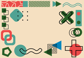 Geometric pattern template colorful flat abstraction decor. Vector Illustration.