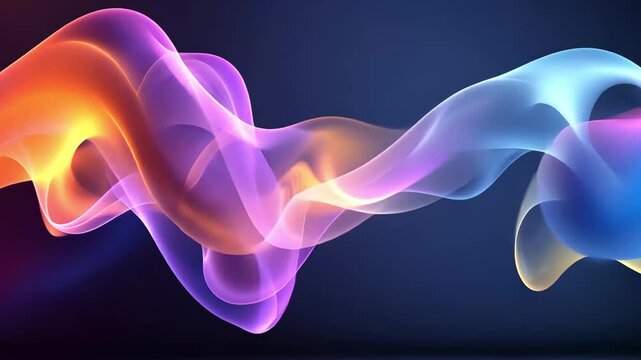 video overlay, colorful waves flowing against a dark background  