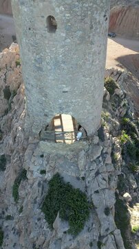Torre del Pirulico en Mojacar Almeria, vista de dron