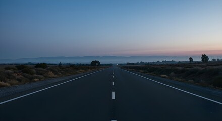 Fototapeta premium Sunset on the road.