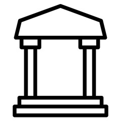 Bank Building Real Line Icon