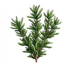Obraz premium Rosemary Herb: A Detailed Botanical Illustration