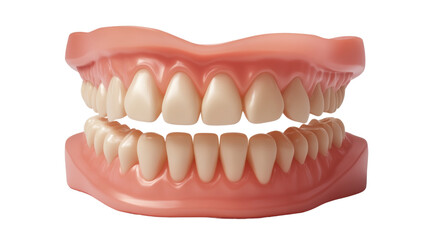 Obraz premium Dentures: A detailed view of a set of dentures. It's a testament to the advancements in modern dentistry, offering a clear insight into the anatomical structure of the mouth.