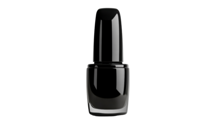 Black Nail Polish: This captivating image features a close-up shot of a sleek bottle of black nail polish, symbolizing elegance and sophistication in beauty.