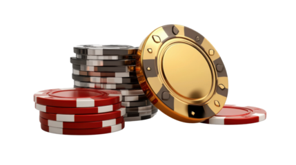 poker chips isolated on white