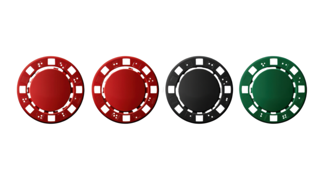 poker chips isolated on white