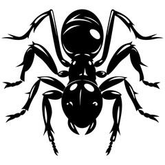 Detailed Silhouette of an Ant Displaying its Anatomy and Exoskeleton
