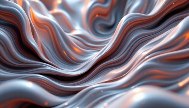 An abstract exploration of fluid dynamics transformed into a captivating 3D render, where the play of light and shadow accentuates the organic flow of shapes.