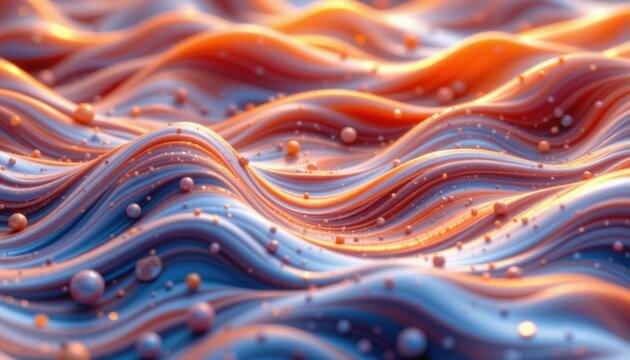 Immerse yourself in a visually striking 3D render that simulates the natural ebb and flow of liquid elements, creating a sense of movement and energy that is both captivating and serene.