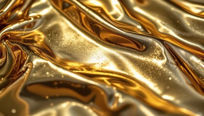 A glossy gold metallic sheen with a mirror like reflection, exuding luxury and opulence with its flawless finish and radiant glow.