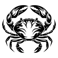Bold tribal style depiction of a crab with large claws