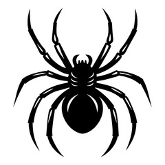 Silhouette of a black widow spider displaying its distinctive shape and features