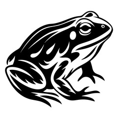 Abstract Black and White Frog Design with Intricate Details and Lines