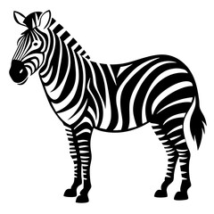 Striking Black and White Zebra Vector Image, Perfect for Graphic Design