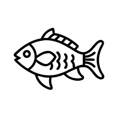 bolivian ram fish line drawn outline vector art - illustration bolivian ram fish, isolated transparent background