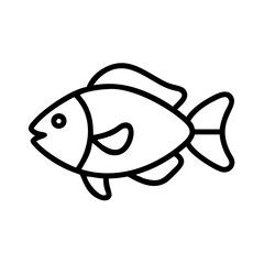 dwarf cichlid fish line drawn outline vector art - illustration dwarf cichlid fish, isolated transparent background