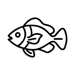 firemouth cichlid fish  line drawn outline vector art - illustration firemouth cichlid fish, isolated transparent background