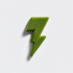Green lightning bolt on white background