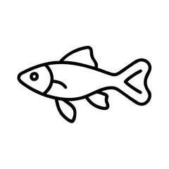 molly fish line drawn outline vector art - illustration molly fish, isolated transparent background