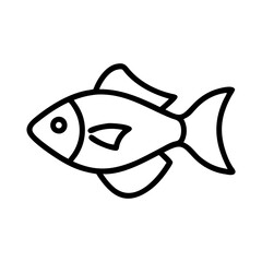 platy fish line drawn outline vector art - illustration platy fish, isolated transparent background
