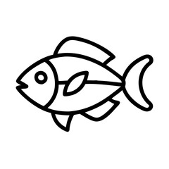 rainbowfish  line drawn outline vector art - illustration rainbowfish, isolated transparent background