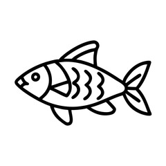 tiger barb fish line drawn outline vector art - illustration tiger barb fish, isolated transparent background