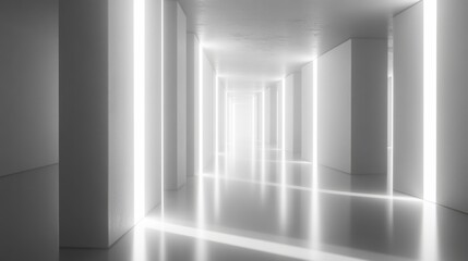 Minimalist White Light Geometric Art