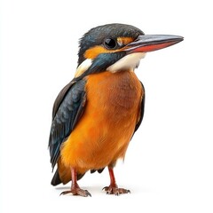 Fototapeta premium Vibrant Kingfisher Bird: A Close-Up Portrait of a Colorful Avian Species in its Natural Habitat