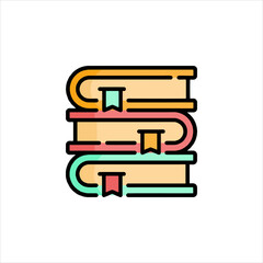 vector illustration of a stack of books