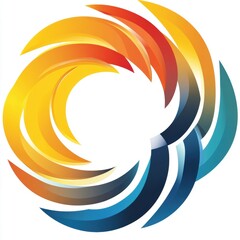 Obraz premium Circular Logo Design with Vibrant Color Gradient: A Dynamic and Abstract Business Symbol for Innovative Companies