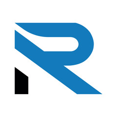 R Logo style shape vector design.