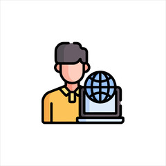 businessman with globe