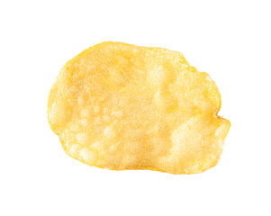 One tasty potato chip isolated on white