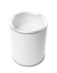 Open can of paint isolated on white