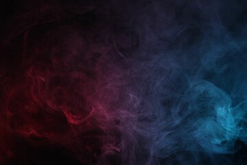 Beautiful smoke in neon lights on dark background