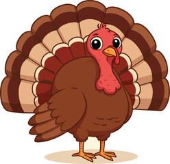 Cute Cartoon Turkey Illustration