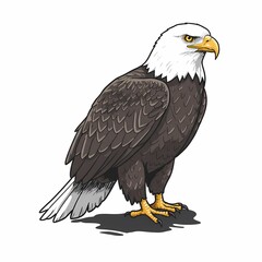 Obraz premium Powerful Symbol of America: Striking Bald Eagle Illustration in Flight 