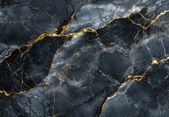 Elegant black marble with gold veining creates a luxurious and sophisticated texture.
