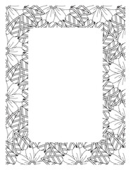 Obraz premium Flower Borders Coloring Books -KDP
